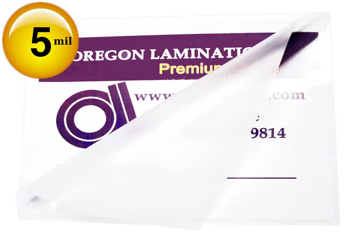 1000-count Thermal Laminating Pouches 2.25-x-3.75-inch 5 Mil, Heat for Clear Glossy Finish up Thru 2-x-3.5-in Cards, with Carriers, Round Corners, Waterproof, Business Card Size, 57mm x 95mm x 125mic