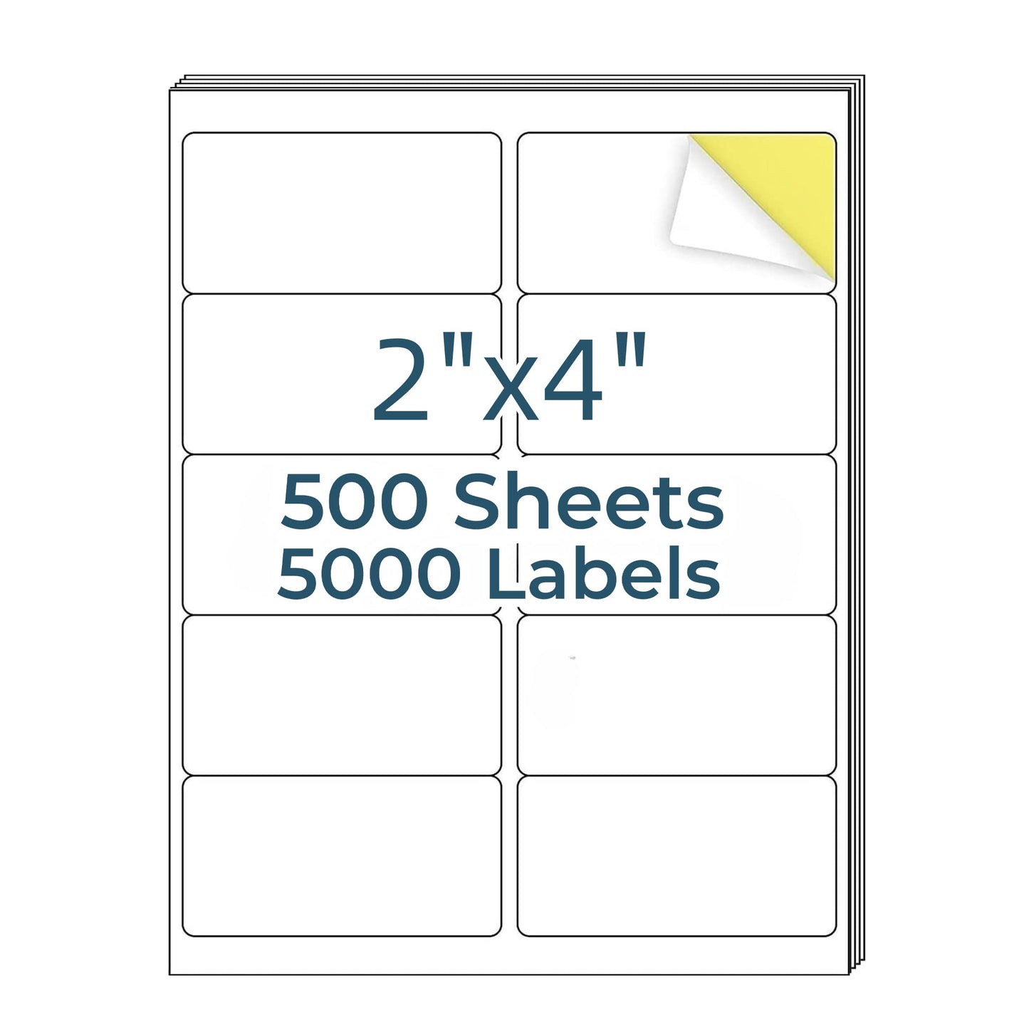 HokLoindustry 2" x 4" Mailing Labels,5000 Address Labels(500 Sheets),Printable White Shipping Labels for Laser/Inkjet Printer,Permanent Adhesive Sticker Labels