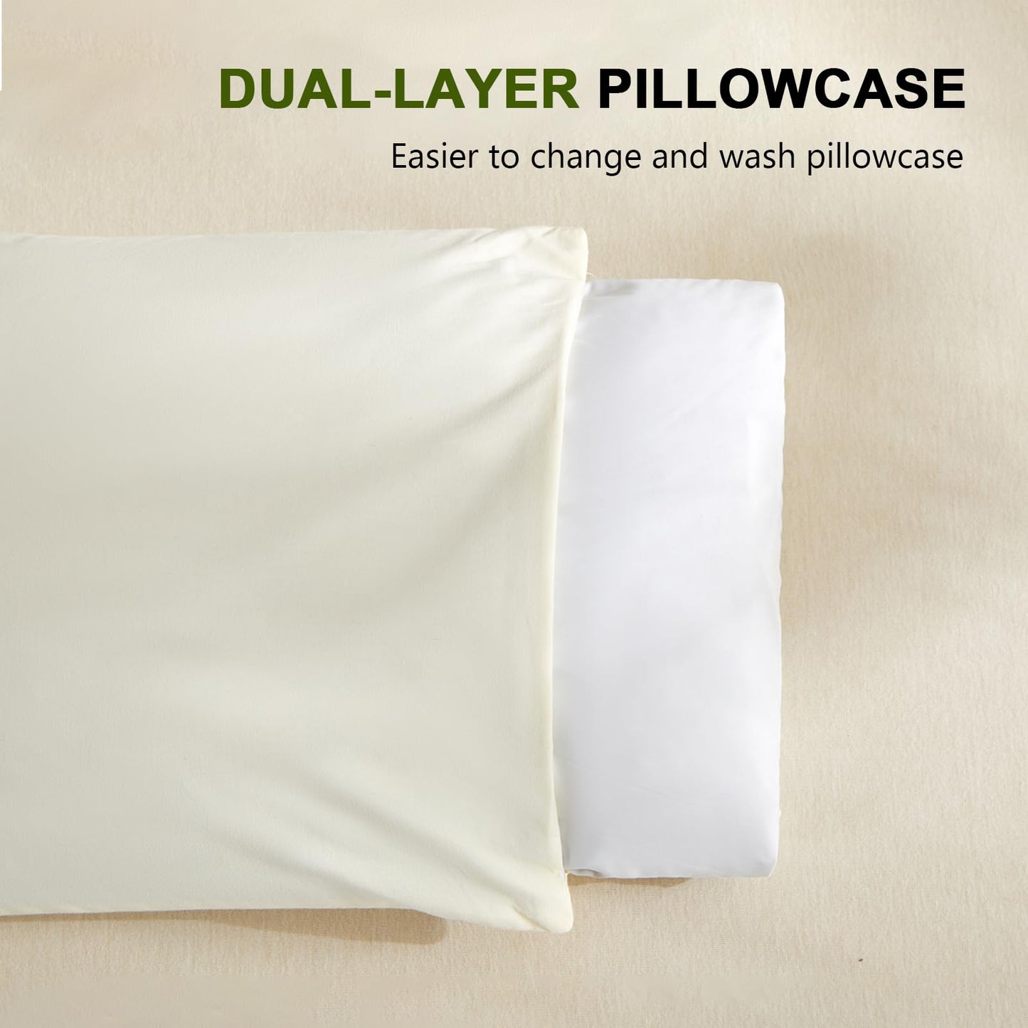 APOBUY 20x26 Large Organic Buckwheat Pillow with Dual-Layer Pillowcase and Extra Tartary Buckwheat Hulls, Adjust Height and Firmness, Neck Support Pillow for Back and Side Sleepers