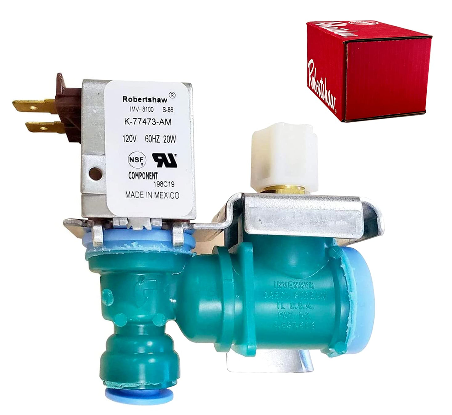 [W10238100 Valve OEM Mania] IMV-8100 W10238100 WPW10238100 NEW OEM Produced for Whirlpool Kenmore Refrigerator Water Inlet Valve by Robertshaw Replacement Part W10342318 AP6017532