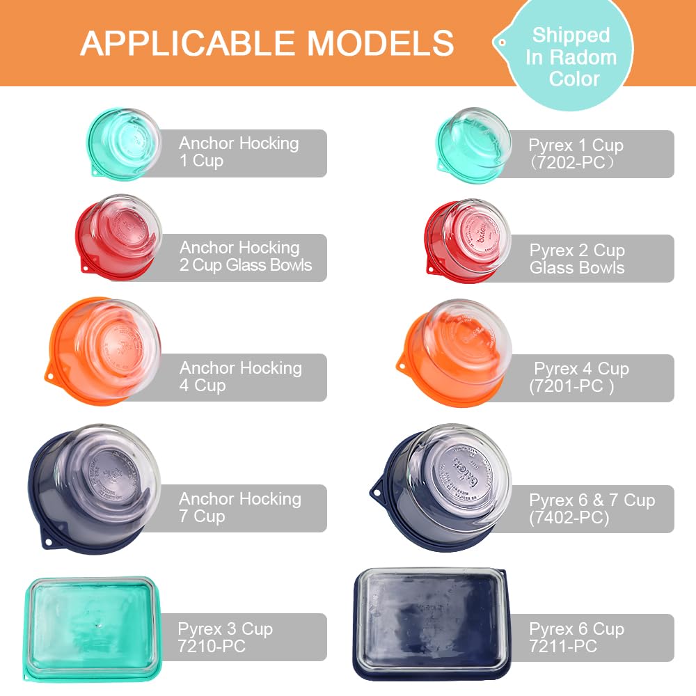 Sophico Silicone Storage Cover Lids Replacement for Anchor Hocking and Pyrex Glass Bowls (Container not Included) (MIX-9 PACK)
