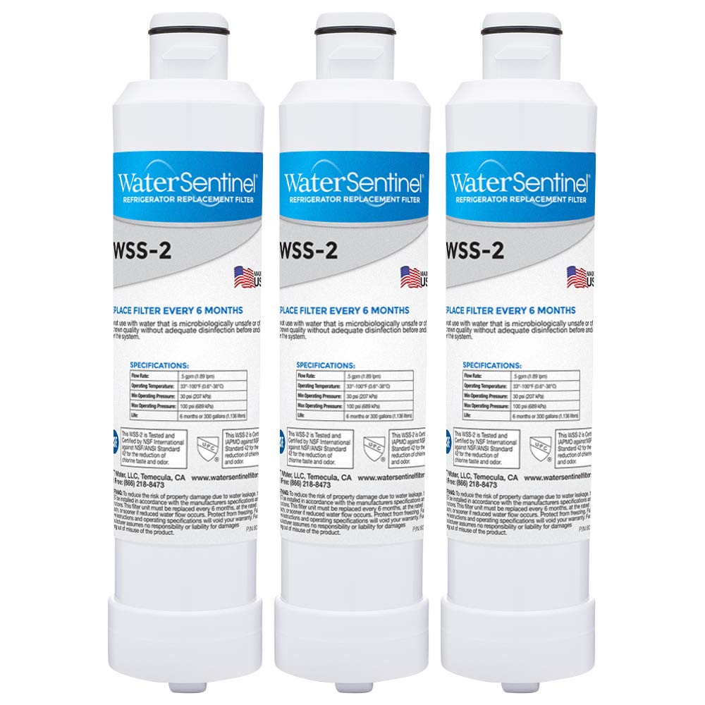 WaterSentinel WSS-2 Refrigerator Replacement Filter: Fits Samsung HAFCIN Filters, Blue, (Pack of 3)