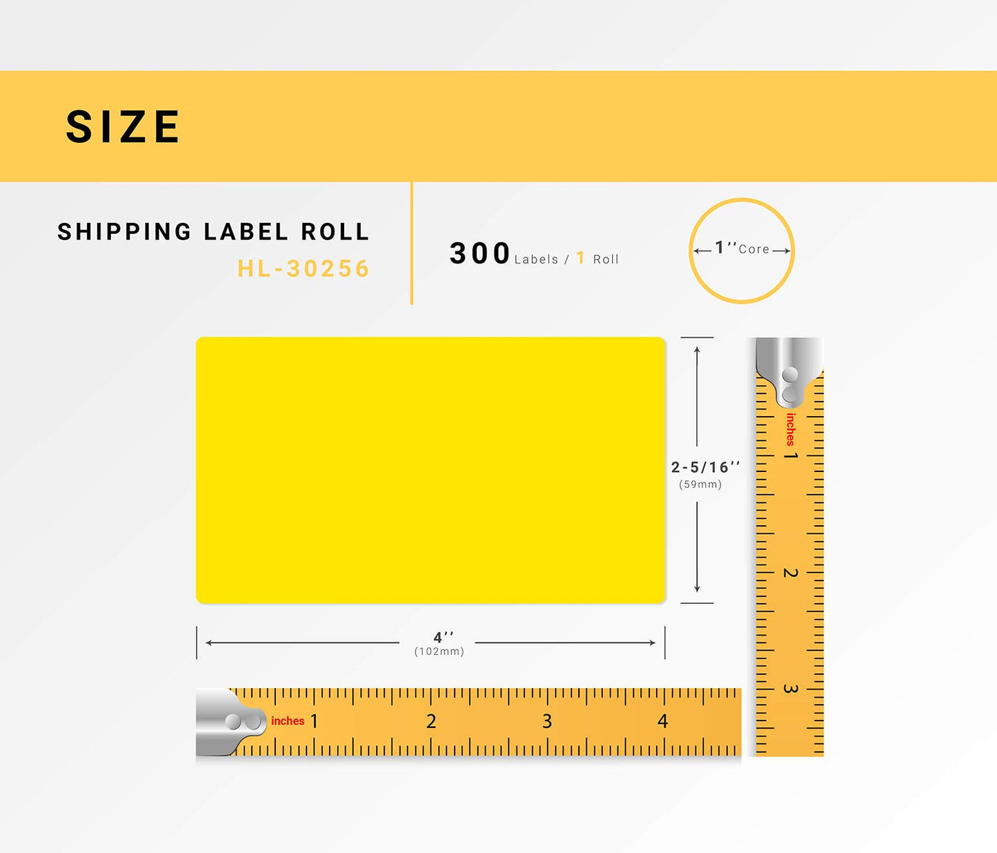 HOUSELABELS Compatible DYMO 30256 Yellow Shipping Labels (2-5/16" x 4"), Strong Permanent Adhesive, Compatible with DYMO LW 450, 4XL, Rollo & Zebra Desktop Printers, 6 Rolls /1800 Labels
