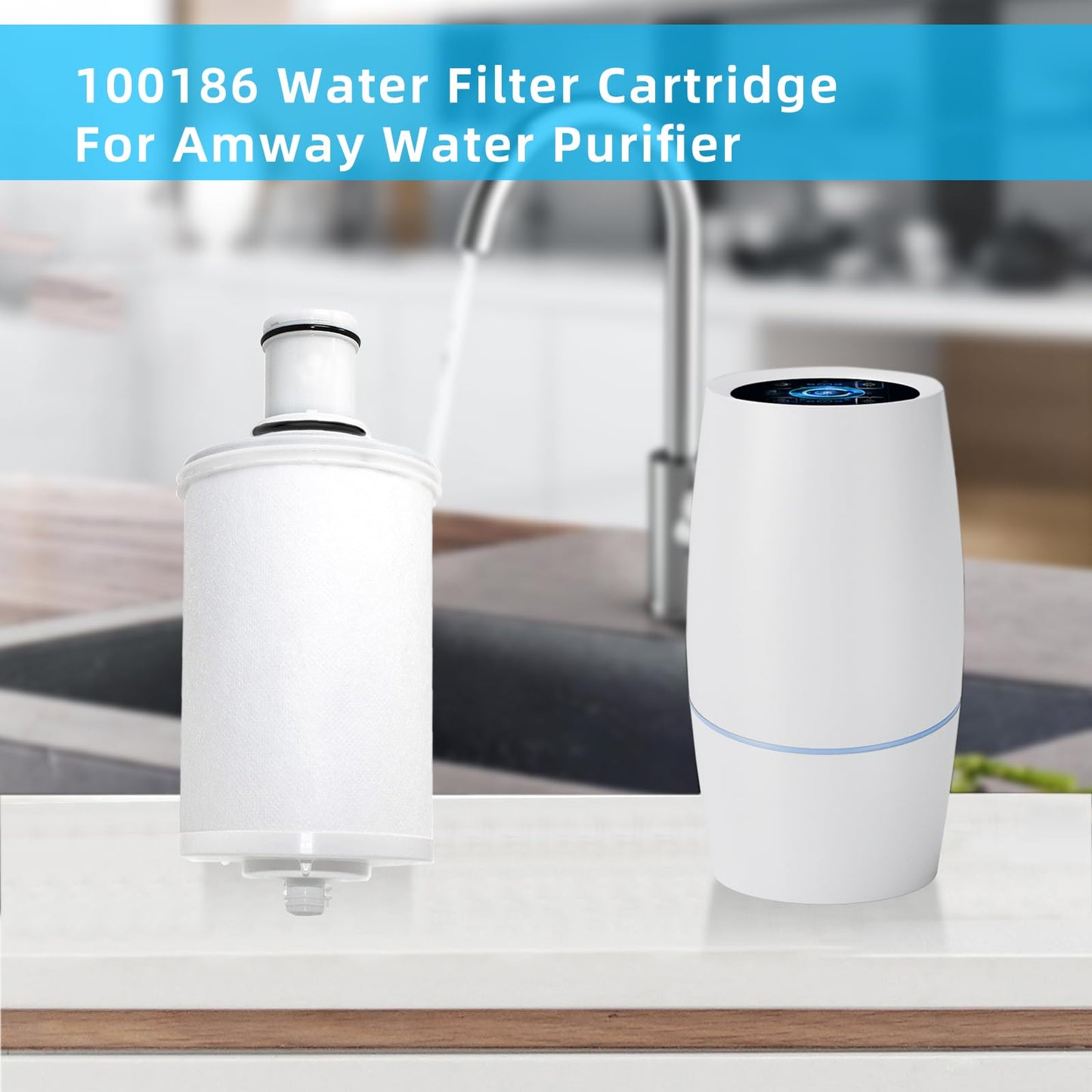 100186 Replacement Water Filter Compatible with Amway espring Water Filter, High-Precision Filtration Allow Calcium, Magnesium, Beneficial Minerals Pass