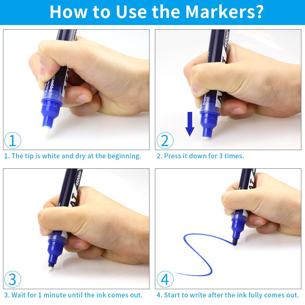 Dry Erase Whiteboard Paper, Large White Board Stickers for Wall, 8x4ft Dry Erase Paper Roll with Adhesive Backing, Perfect Replacement for White Board, No Ghost After 60 Days, 6 Much Better Markers
