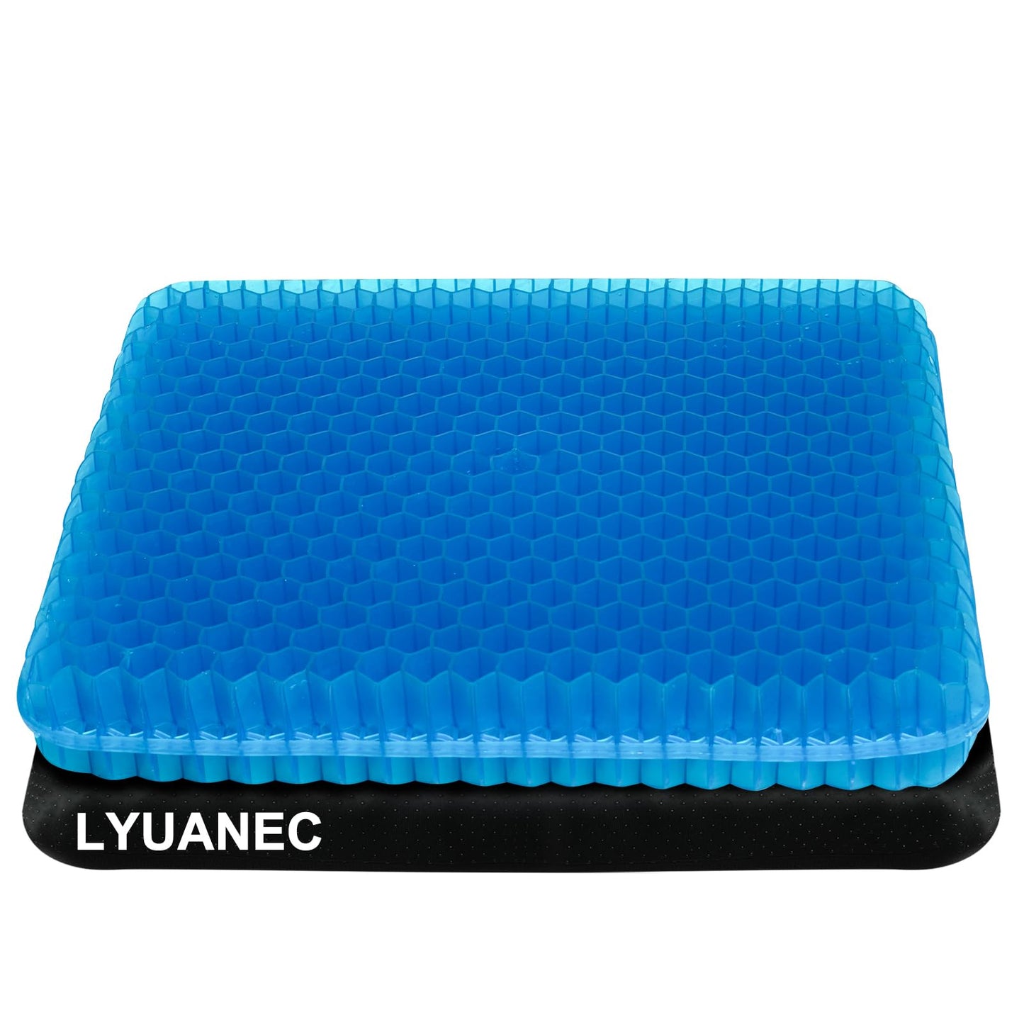 Gel Seat Cushion for Long Sitting - 18" x 16" x 2.4" (Extra Thick＆Soft) Gel Cushion for People Over 200 lbs, Pressure Relief Cushion for Office Chair, Egg Cushions for Wheelchair, Gel Pad for Car