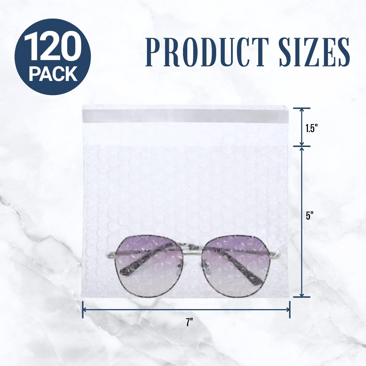 ALTERNIUM Self Seal Bubble Pouches - Bubble Bags for Packing, Packaging Filler for Moving - Cushioning Wrap for Fragile Items, Dish Packing Kit Shipping Supplies for Small Business - 5X7 Inch, 120pcs