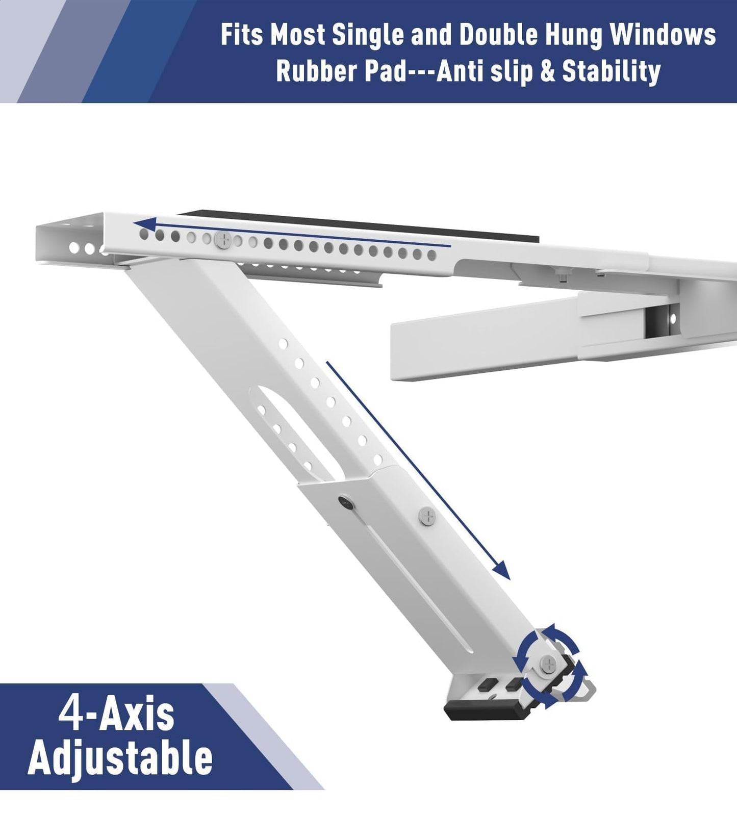 LEOPO No Drilling Air Conditioner Support Bracket, HVAC Brackets Fits Single & Double-Hung Windows, Heavy Duty Single Arm Support Window AC Bracket，Holds Up to 165lbs, for 5000-12000 BTU Units