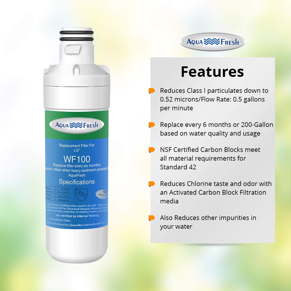 Aqua Fresh LG LT1000P Refrigerator Water Filter, Replacement for LG LT1000P, LT1000PC, LT1000PCS, ADQ74793501, ADQ74793502, 9980, LMXS28626S, LMXC23796S (2 Pack)
