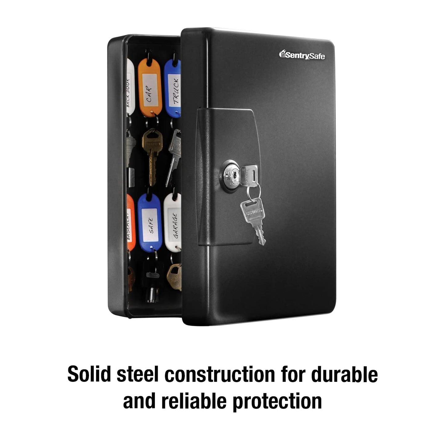 SentrySafe Key Box, Small Key Lock Box, 0.06 Cubic Feet, KB-25, Black, 25 key capacity