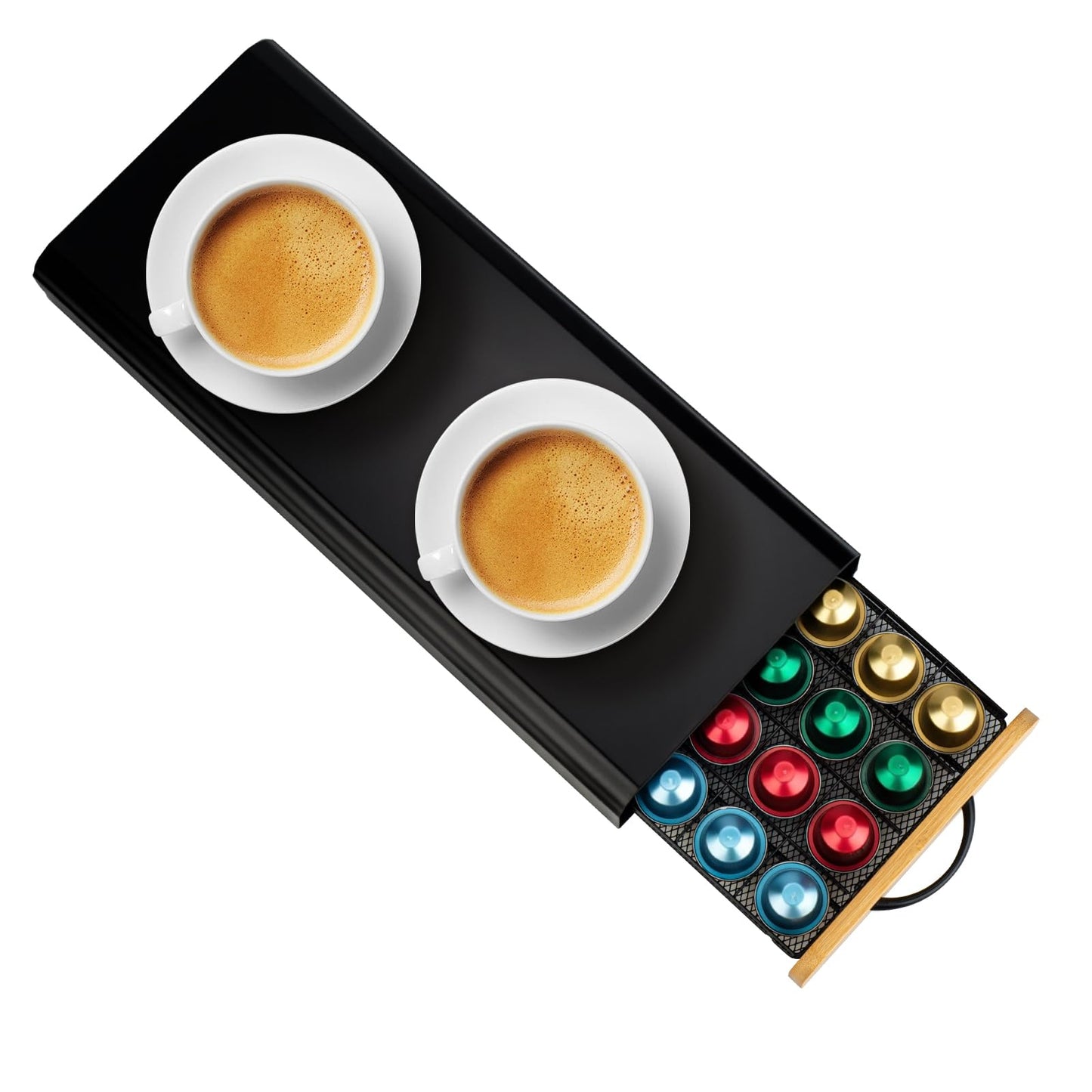 Coffee Pod Holder Drawer– serve for OriginalLine Capsules, Holds 40 Coffee Pods – Sleek Coffee Station Organizer with Anti-Slip Base