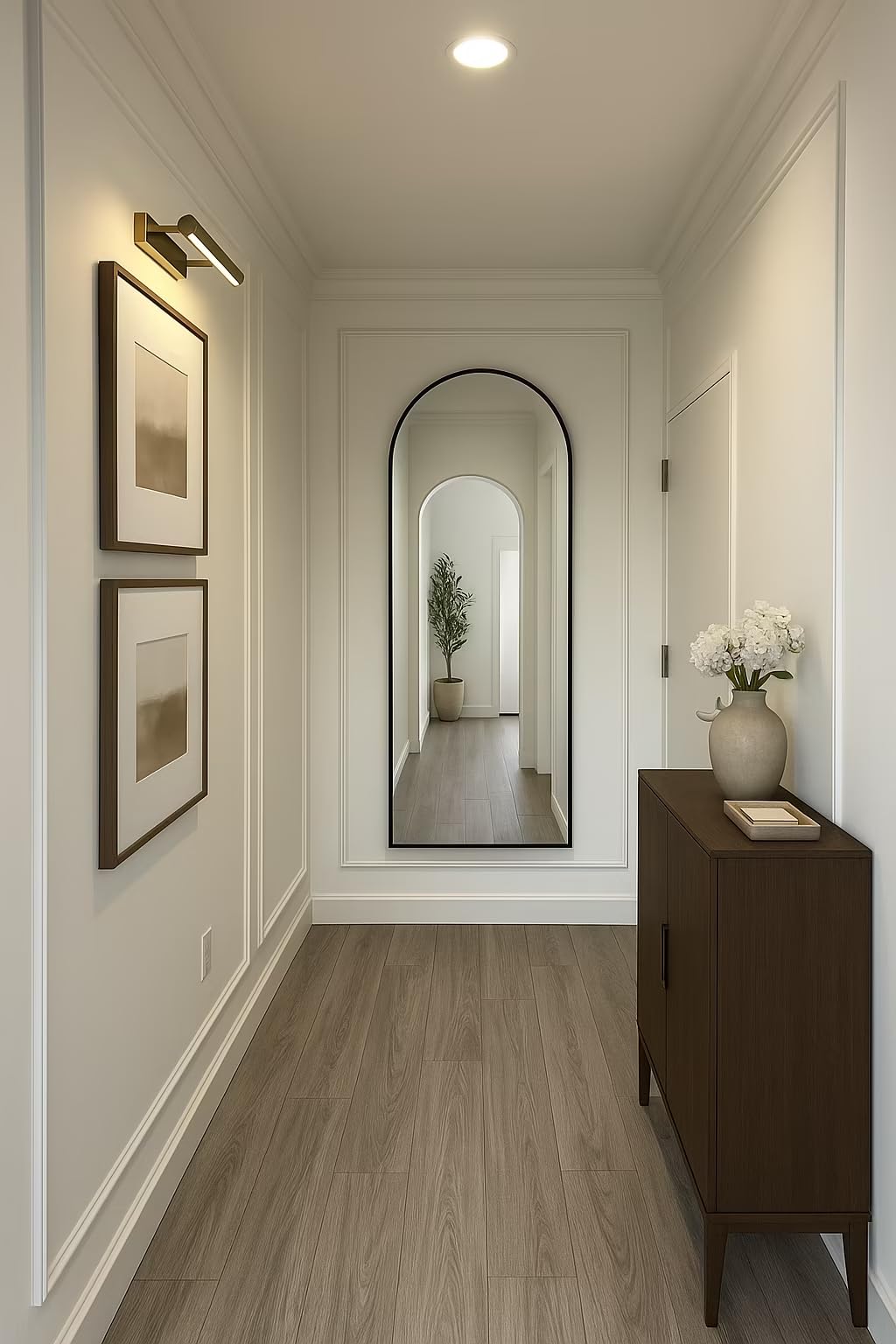 58"x19"Floor Mirror Full Length,Arched Full Length Mirror with Stand,Full Body Mirror,Hanging or Large Leaning for Bedroom Living Room Black