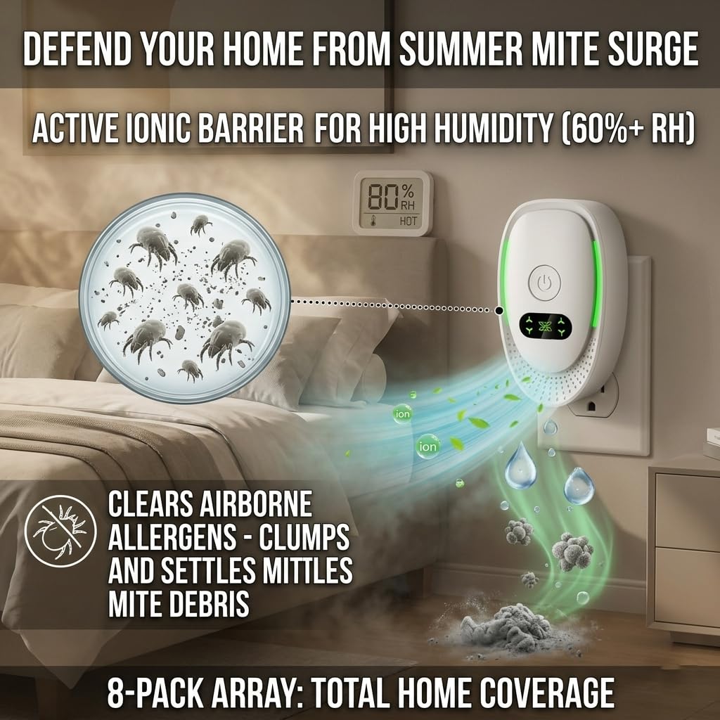2026 Upgraded Air Ionizers for Dust Mites Smoke- 8 Pack Whole House Coverage,Plug in Air Purifiers for Home,Silent Electronic Air Ionizer for Allergies,Pet Dander&Odor, Steady Green Indicator Light