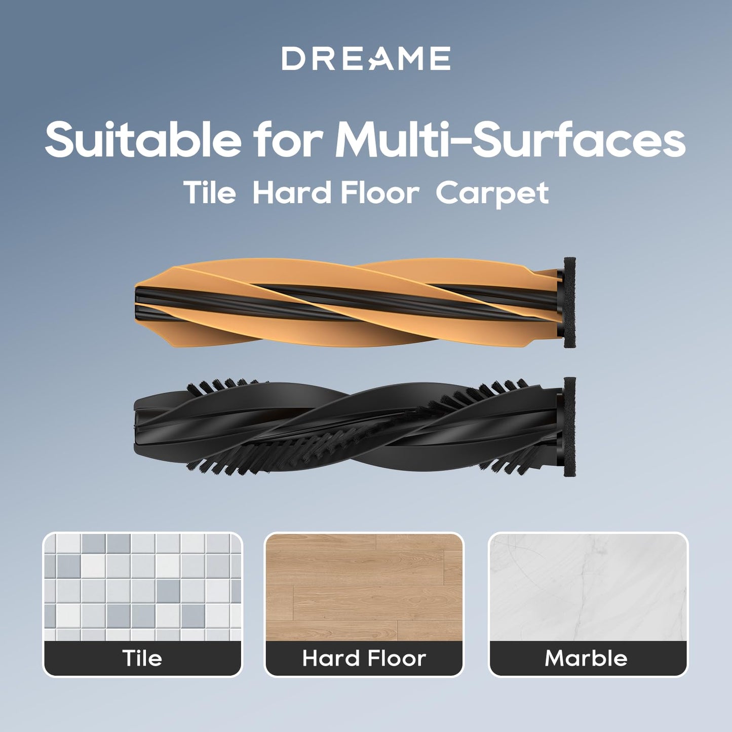 DREAME HyperStream Detangling DuoBrush for X50 Ultra / L50 Ultra / L40s Ultra / Aqua10 Series / D20 Plus / D20 Pro Plus / Matrix10 Ultra Robot Vacuum and mop Roller HyperStream Detangling DuoBrush