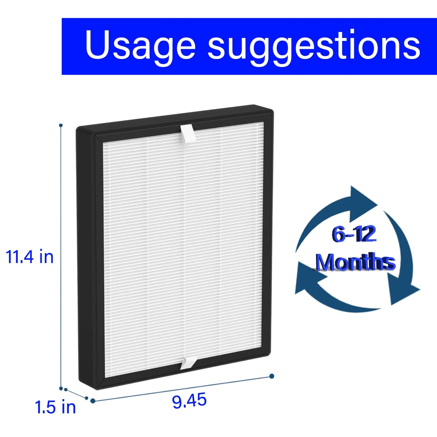 2 Pack BS-10 Replacement Filter for PARTU BS-10 Air Purifier, 3 IN 1, H13 True HEPA with Efficiency Activated Carbon and Pre-Filter