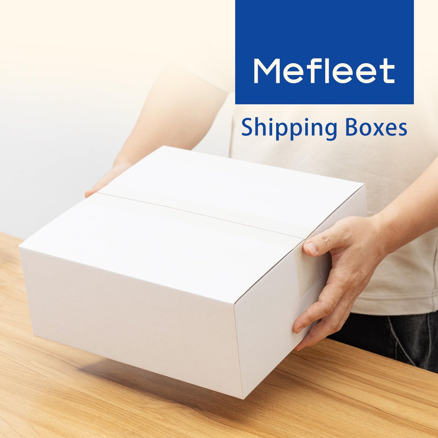 Mefleet 12x12x5" Shipping Boxes 25 Pack - Corrugated Cardboard Square Mailing Box Packaging for Small Business - White Mailer Packing Supplies