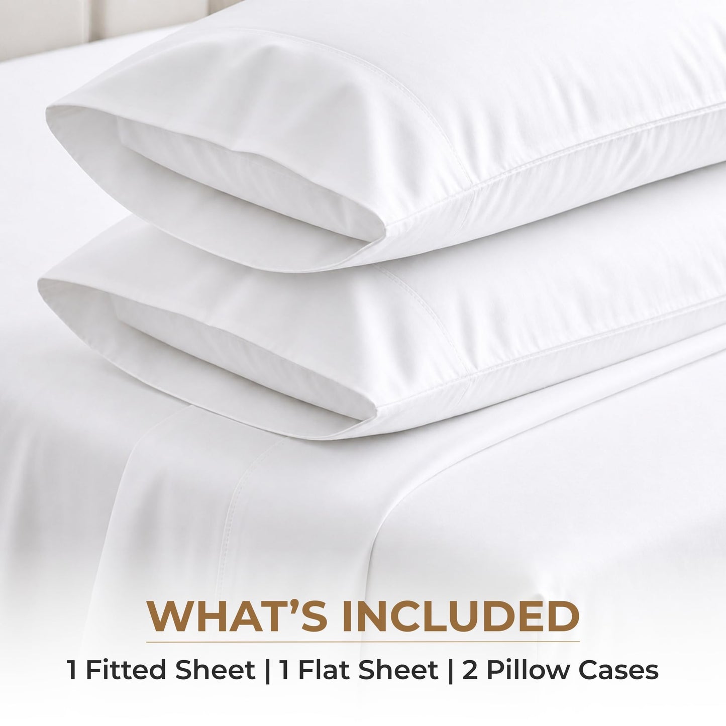 SGI bedding Queen Sheet Set – 100% Egyptian Cotton Sheets for Queen Size Bed, 600 Thread Count Sateen Weave, Cooling & Breathable, 15" Deep Pocket, Hotel Luxury Soft Bed Sheets Set, White