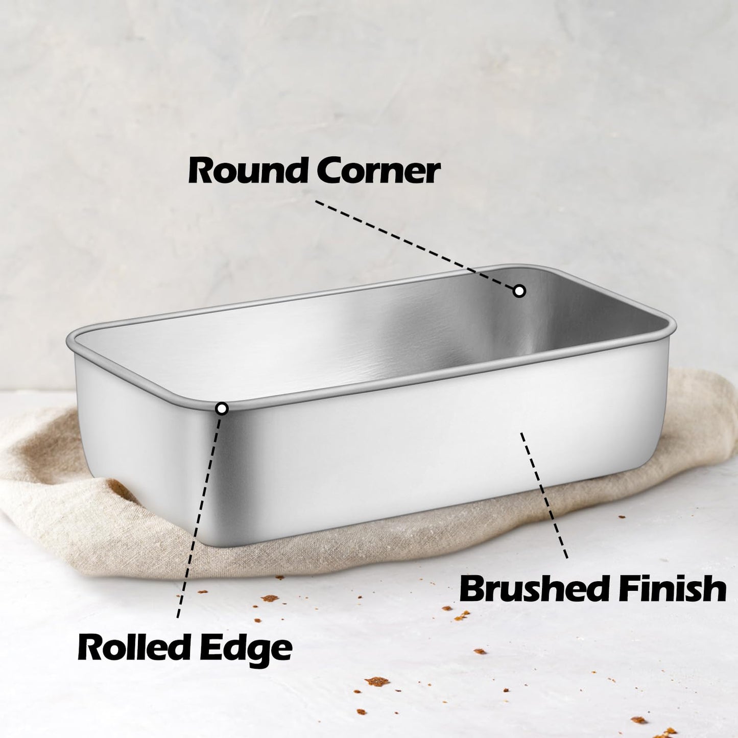 Leonyo 6 Pack 9x5IN Loaf Pans for Baking Bread, 9x5IN Stainless Steel Bread Loaf Pans for Homemade Bread, Meatloaf, Bananas, Brownies, Lasagnas, Dishwasher Oven Safe