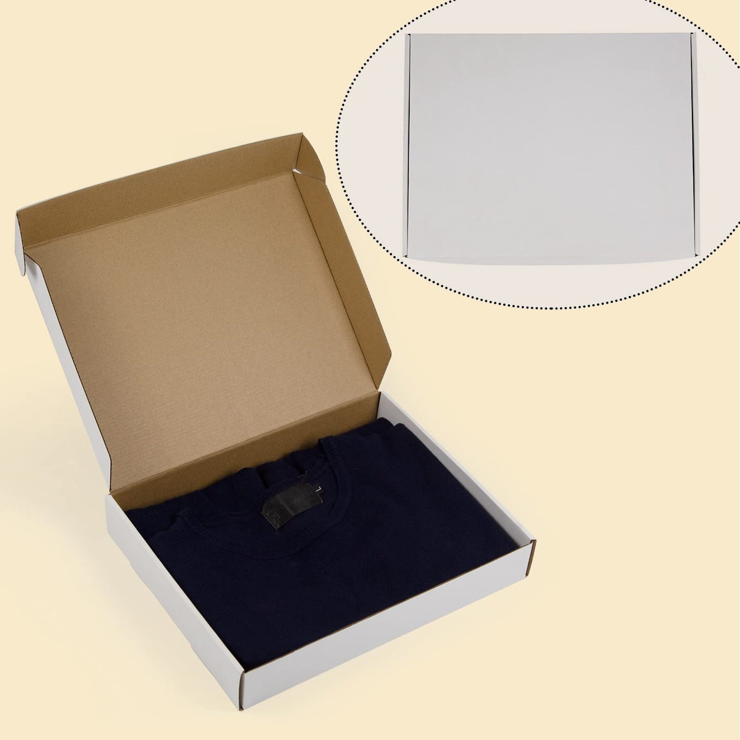 Sodissa 13x10x2 Inches Shipping Boxes Pack of 25, White Corrugated Cardboard Boxes for Small Bussiness