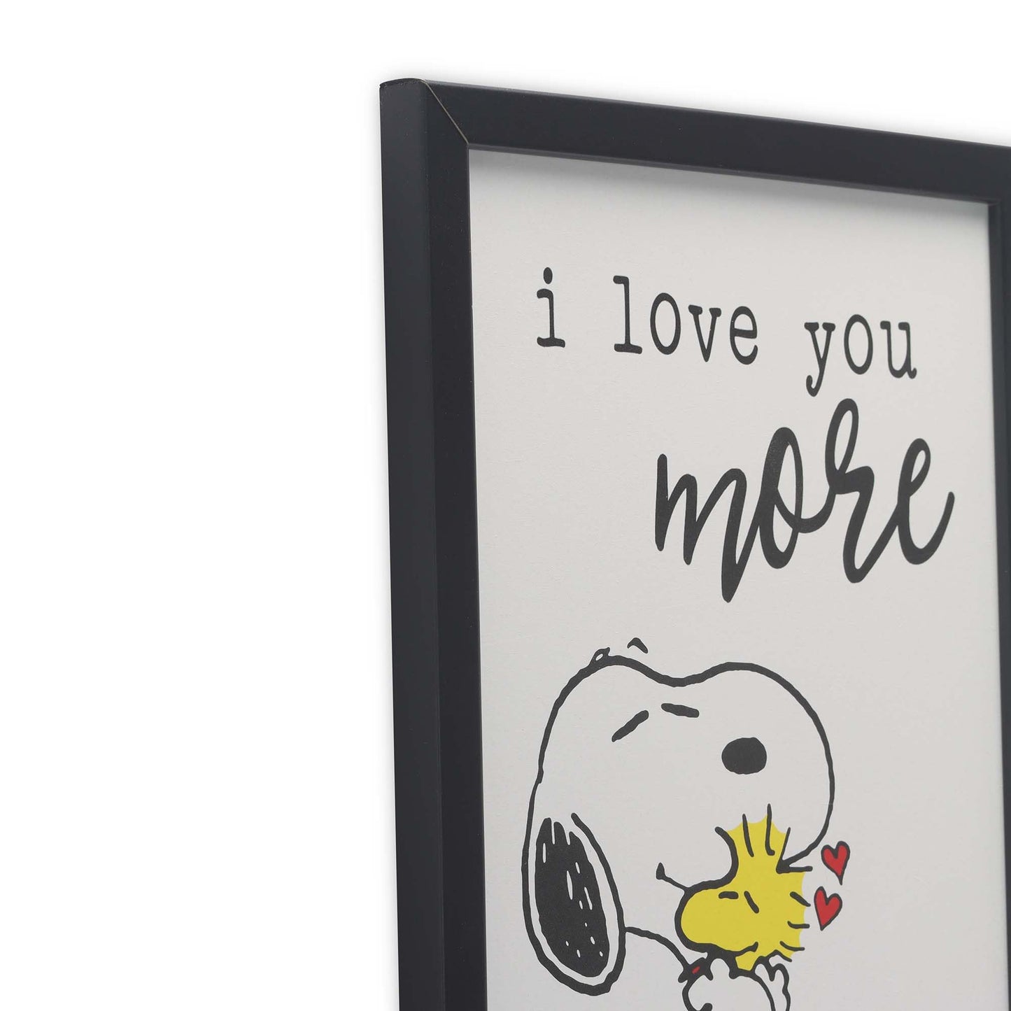 Peanuts Snoopy and Woodstock I Love You More Framed Wood Wall Decor - Adorable Snoopy Picture for Home Decorating