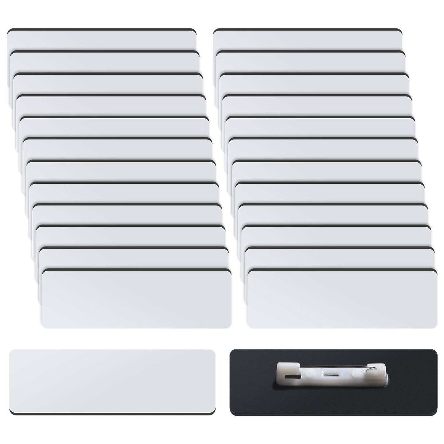 Name Tag Blank Name Badges 1 x 3 Inch DIY Blank ID Name Badge with Pin Backing for Office Workers Students, Personalized Badges Making (150 Pieces)