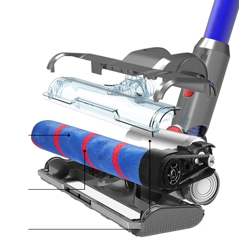 v6 Brush Head Replacement Parts for Dyson Vacuum Attachments v6 DC74 DC62 DC61 DC59 DC58 sv07 Hardwood Floor Animal Fluffy Absolute Motorhead with 4 Lights, DC48/DC63 NOT Compatible