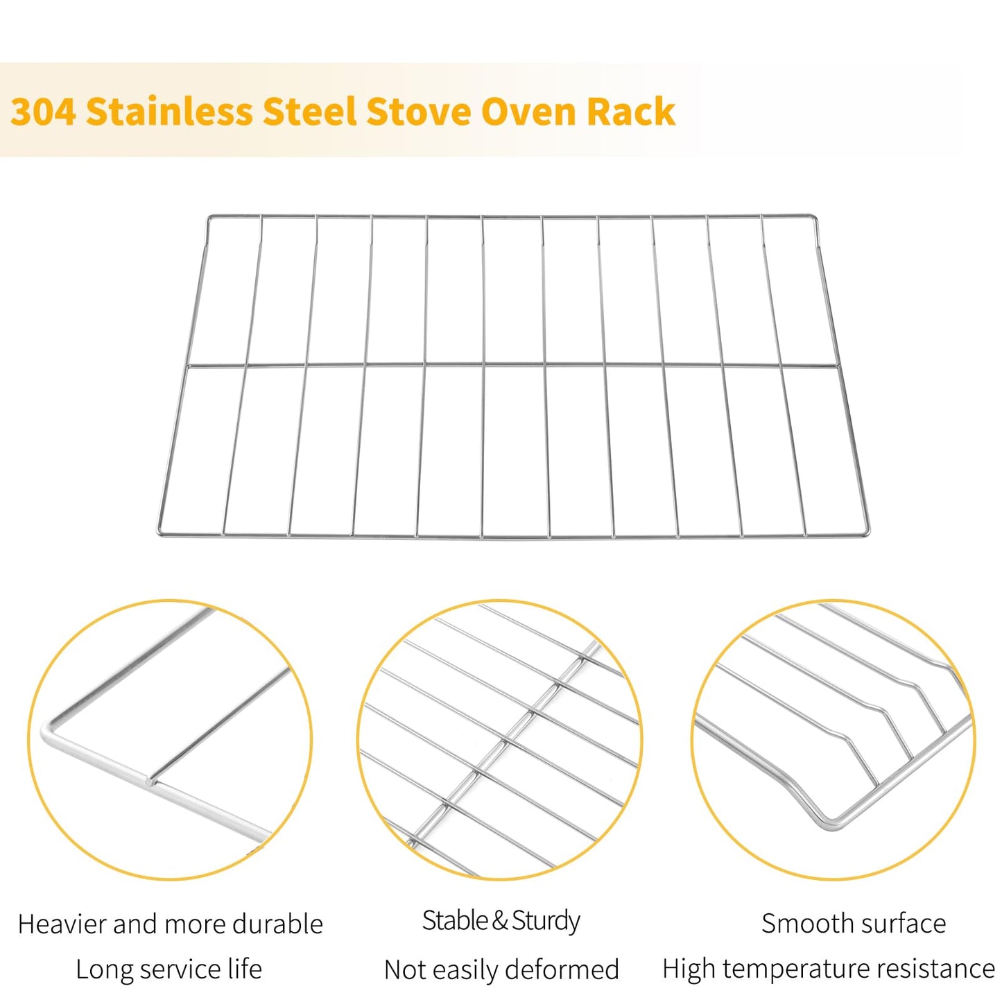 Allstare W10550642 Oven Rack Replacement Parts for Whirlpool Stove Oven Rack Amana Range Parts 304 Stainless Steel Oven Rack WPW10550642 WFG320M0BS3 WFG505M0BS3 25 x 15 Inches Oven Shelf Wire Rack