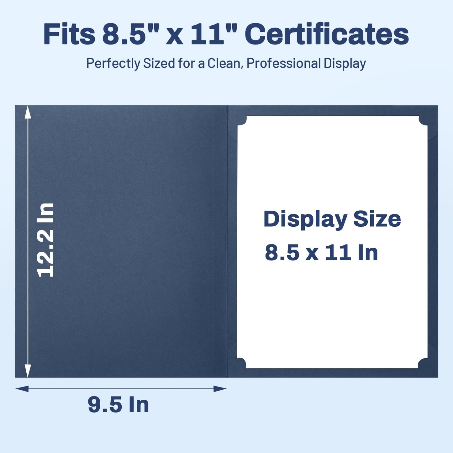 SUNEE Certificate Holders(Navy Blue, 50 Packs), Diploma Covers Gold Foil Border, for Letter Size 8.5x11 Certificates, Cardstock, Document Papers