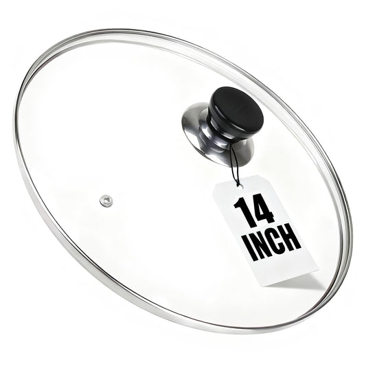 14 Inch Pan Lid, 14'' Frying Pan Lids, Tempered Glass Cast Iron Lid for Skillets, Fry Pan, Wok Pot (14 inch)