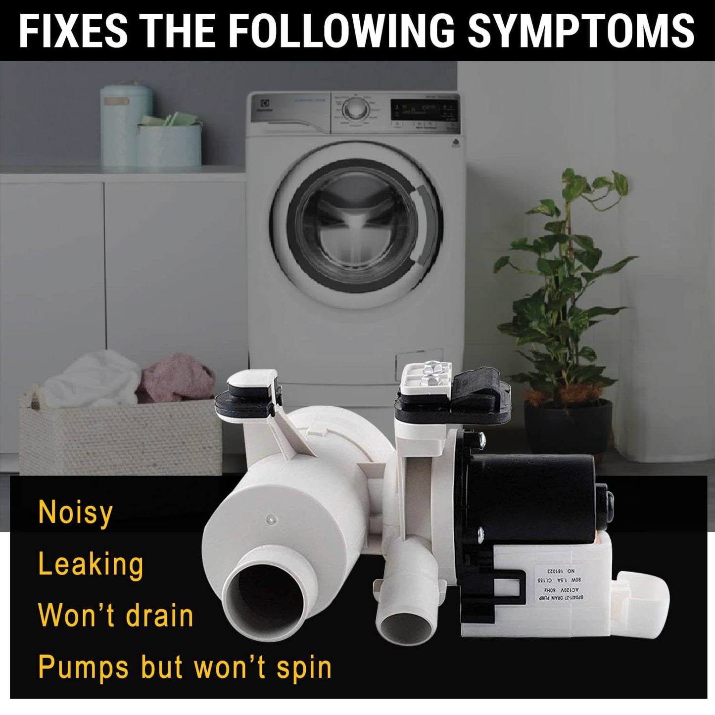 2026 UPGRADED W10130913 W10730972 Washer Drain Pump Compatible with Whirlpool Kenmore Washer - Replaces 8540024 W10117829 W10183434 AP4308966 PS1960402 WPW10730972V
