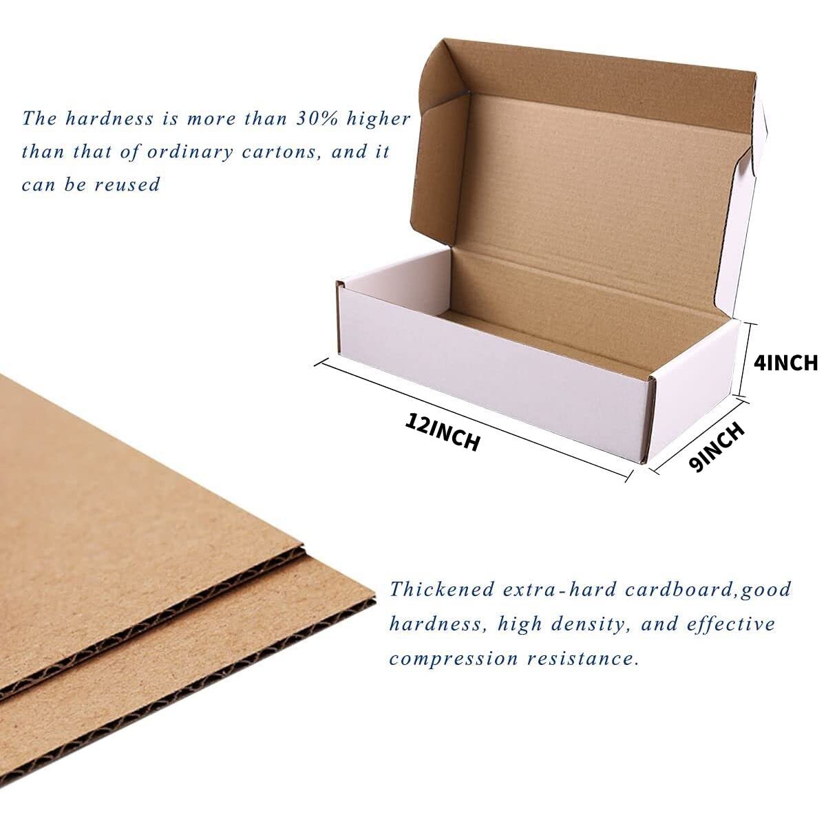 Shipping Boxes, 12"x9"x4" Which is Anti-Impact Come with Exquisite Sealing Label.Suitable E-Commerce Packaging, Shipping Packaging.