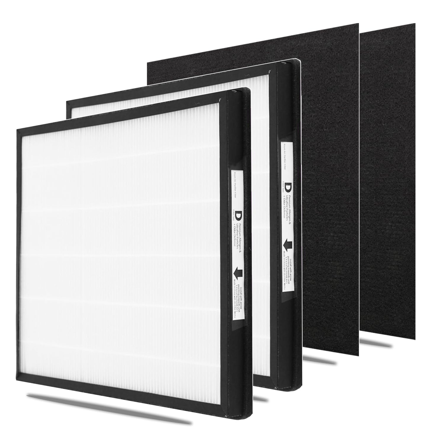 WOCASE IAF-H-100D H13 True HEPA Replacement Idylis D Filter, Compatible with Idylis AC-2118, AC-2123, IAP-10-280 Air Purifier Devices, 2 HEPA Filter & 2Carbon Filter