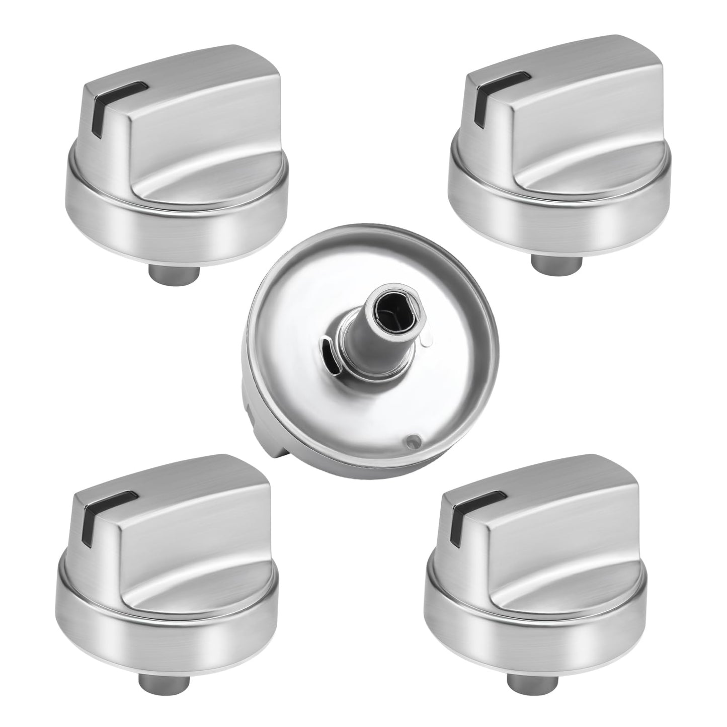 WB03X29315 Gas Stove Control Knobs 4585907 AP6327765 Compatible with GE Stainless Steel Burner Knobs JGP5030SL1SS JGP5036SL1SS (5PCS)
