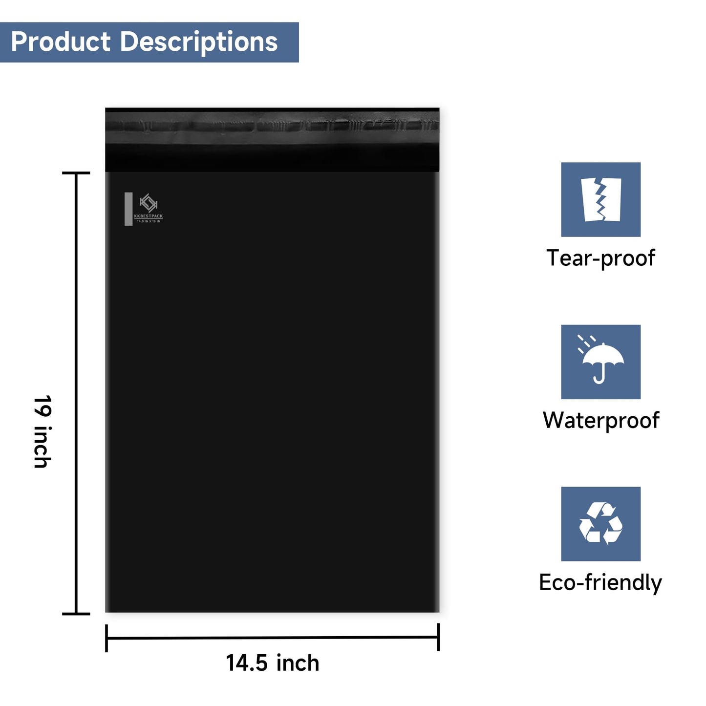 KKBESTPACK 14.5x19 200 PCS Large Poly Mailers Shipping Bags for Small Business – Self Sealing Package Envelopes