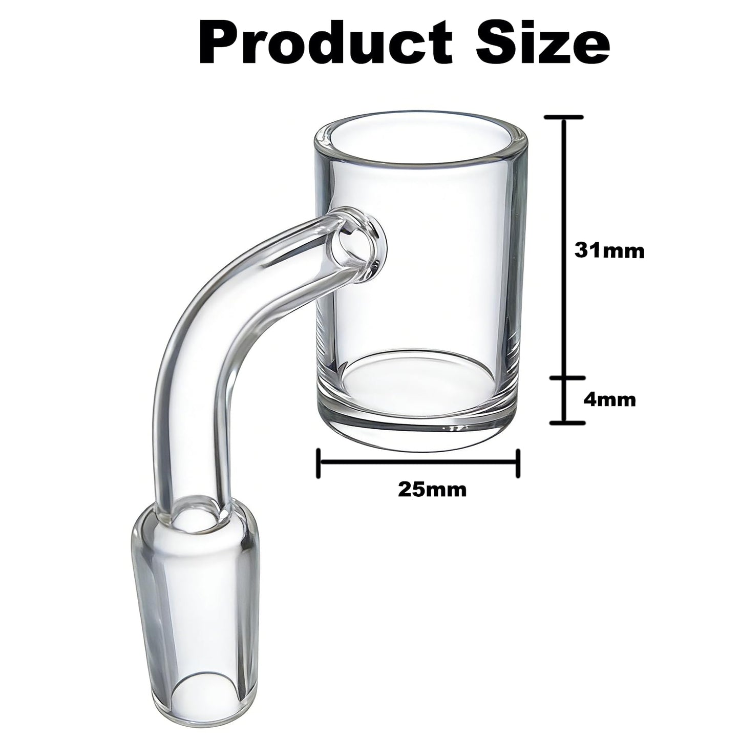 14mm Laboratory Glass Funnel with Right-Angle Buffer Zone, Quartz for Chemical Filtration and Liquid Transfer (Clear)