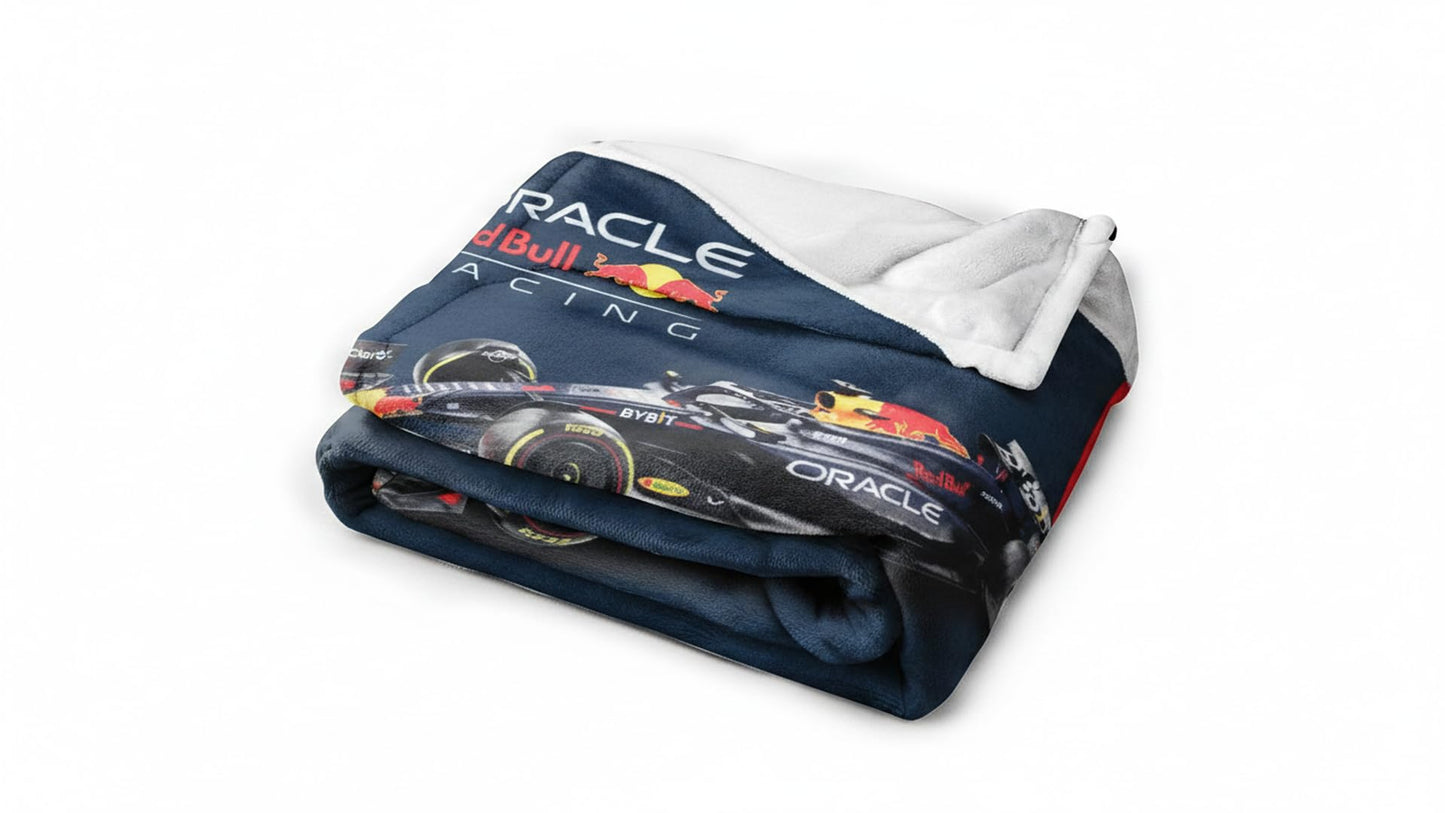 Character World F1 Oracle Red Bull Racing Official Fleece Throw Blanket 47x59 in, Soft Warm Polyester Blanket for Couch, Bed and Travel, Gift for Motorsport Fans