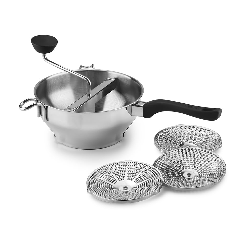 Cuisinart Food Mill, Stainless Steel Food Mill, 2.3 Qt capacity, Black & Silver