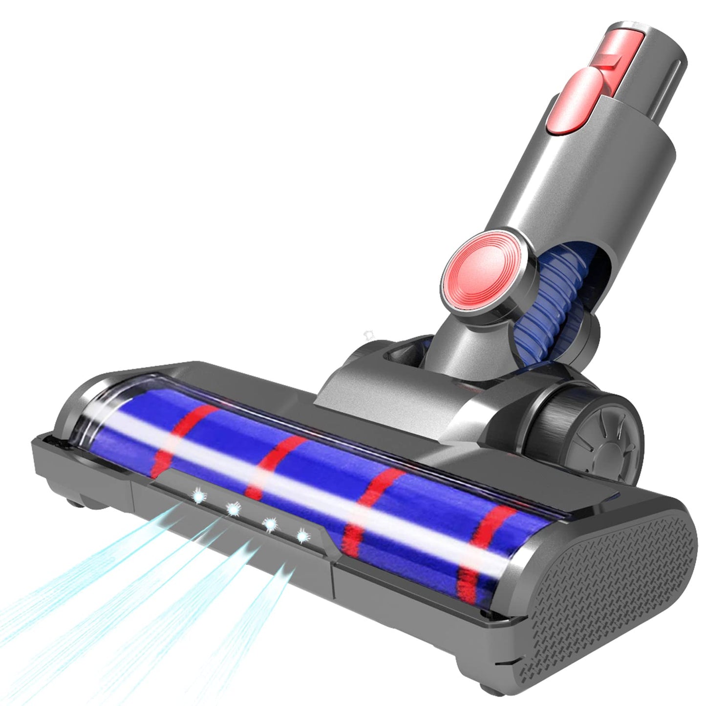 Viluona Vacuum Soft Roller Brush Head Replacement for Dyson V7 V8 V10 V11 V15 Hardwood Floor Attachment with 4 LED Lights [v10 Slim, v12, sv18, Ball Series Not Compatible]