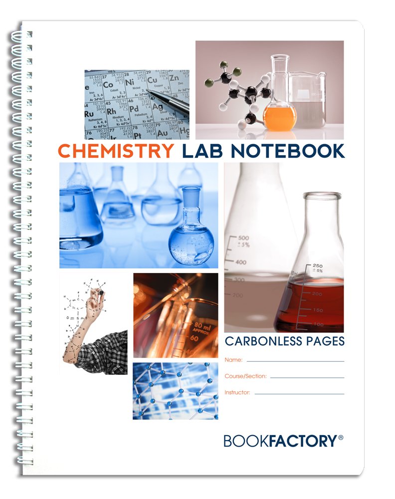 BookFactory Carbonless Chemistry Lab Notebook - 100 Sets of Pages (8.5'' X 11'') (Duplicator) - Scientific Grid Pages, Durable Translucent Cover, Wire-O Binding (Made in USA)