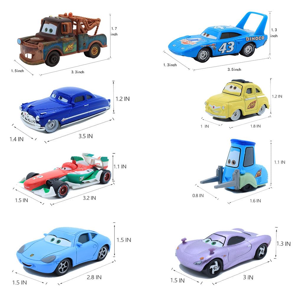 15 Pcs Car 2 3 Toys, Movie Diecast Car, Extremely Ritualistic Gift Sets for Children, Birthday Gifts for Children Over 3 Years Old
