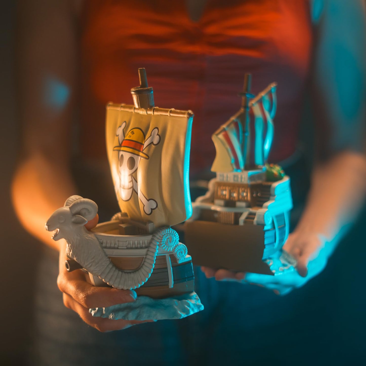 One Piece Merch Bookends | One Piece Manga Gifts | Going Merry Manga Figure Official | Anime Decorations | 10" D x 7" W x 9" H
