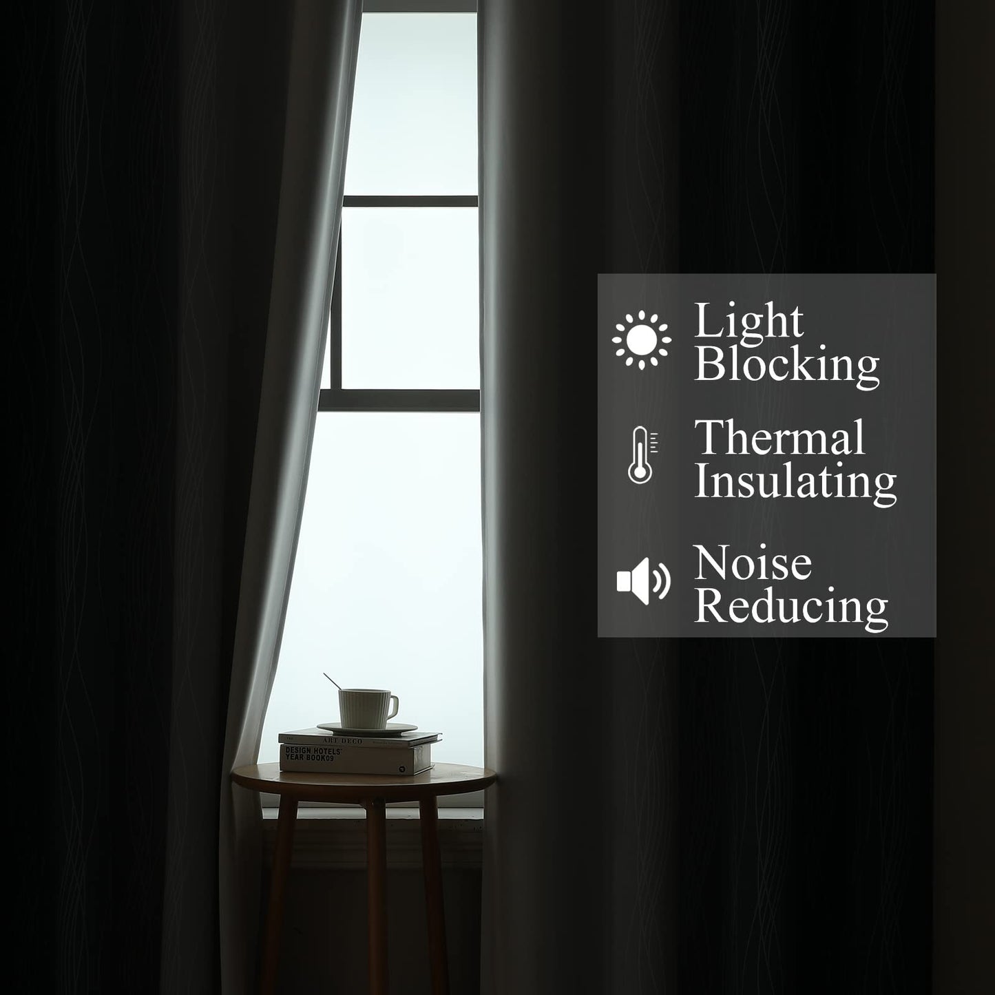 Estelar Textiler Navy Blue and Grayish White Blackout Curtains for Bedroom 72 Inches Long, Thermal Insulated Ombre Blackout Drapes, Room Darkening Energy Saving Drapes for Living Room,52Wx72L,2 Panels