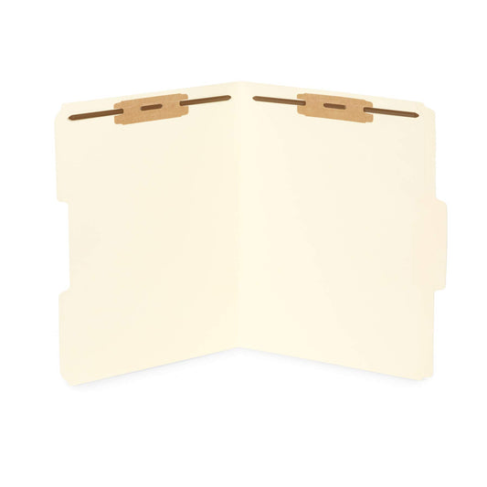 50 Manila Fastener File Folders - 1/3 Cut Reinforced Tab - Durable 2 Prongs Bonded Fastener Designed to Organize Standard Medical Files, Law Client Files, Office Reports - Letter Size, Manila, 50 Pack