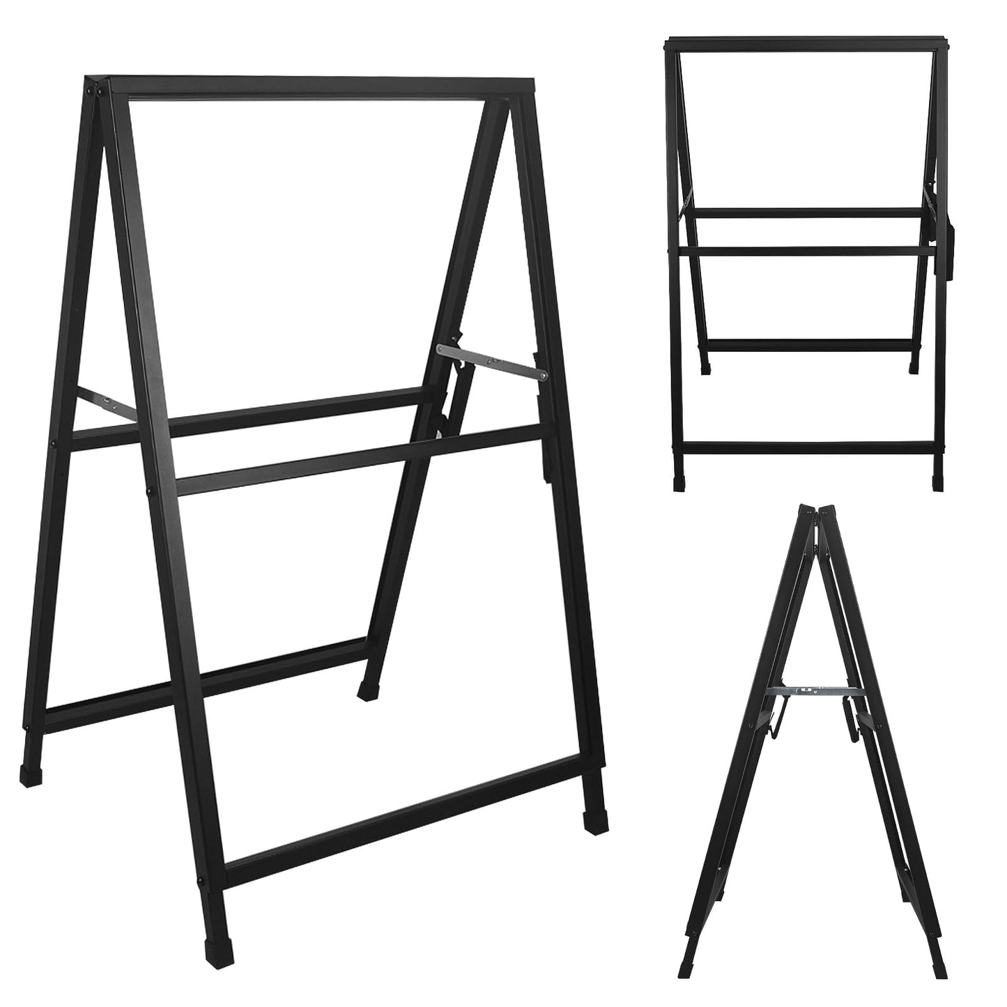 Heavy Duty A-Frame Sign 24x36 Inch Double-Sided Sidewalk Sign, Foldable Metal Sandwich Board for Outdoor Use (Frame Only)