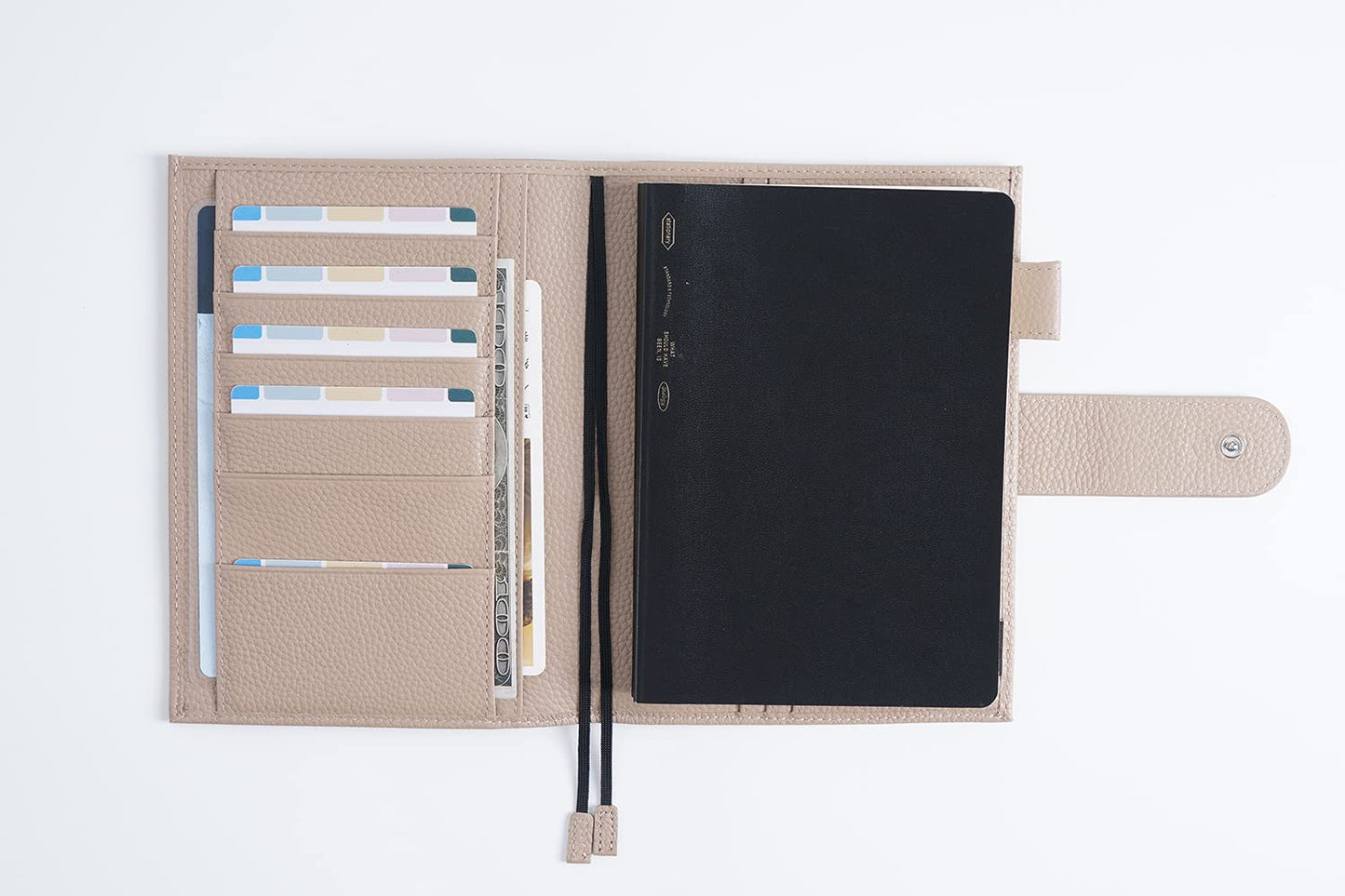 Moterm Leather Cover for Stalogy B6 - with Back Pocket, Pen Loop and Card Slots (Pebbled-Taupe, B6+)