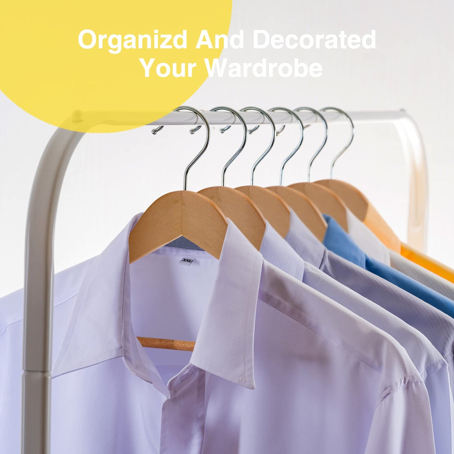 UINICOR Wooden Hangers 30 Pack,Clothes Hanger for Daily Used,Smooth Finish Wood Hangers with Precisely Cut Notches,Coat Hangers, Heavy Duty Hanger for Shirt Suit Dress (Natural)