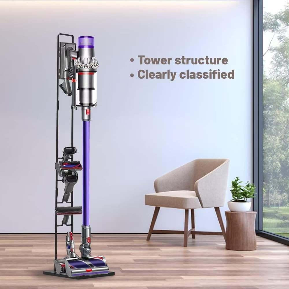 Foho Vacuum Stand Compatible for Dyson, Stable Metal Storage Bracket Holder Compatible for Dyson V6 V7 V8 V10 V11 Cordless Vacuum Cleaners & Accessories