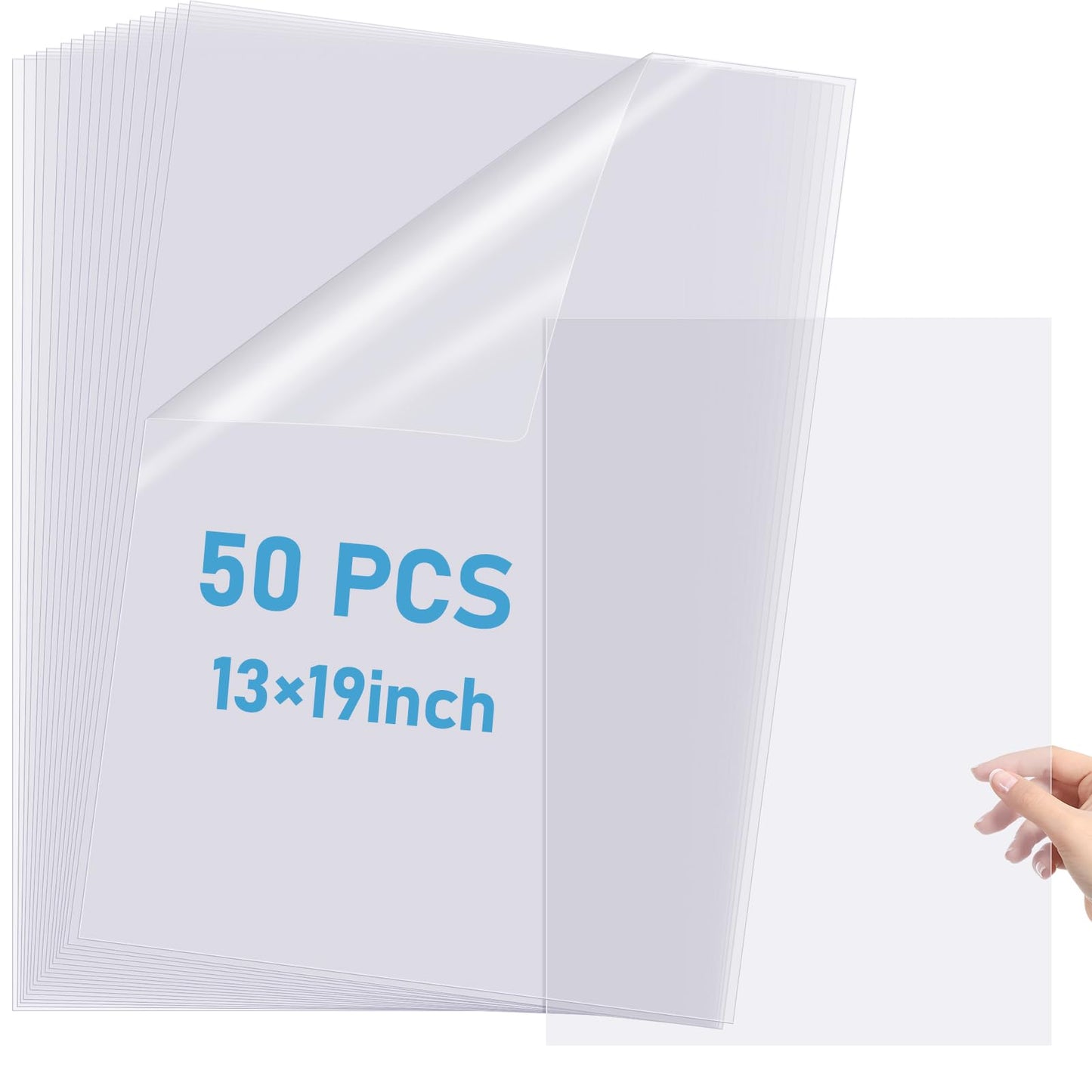 Timgle 13 x 19 Inch Waterproof Inkjet Transparency Film 50 Sheets Transparency Paper Sheets for Silk Screen Printing Transparent Printer Paper for Printers Overhead Projector Crafts 5 Mil