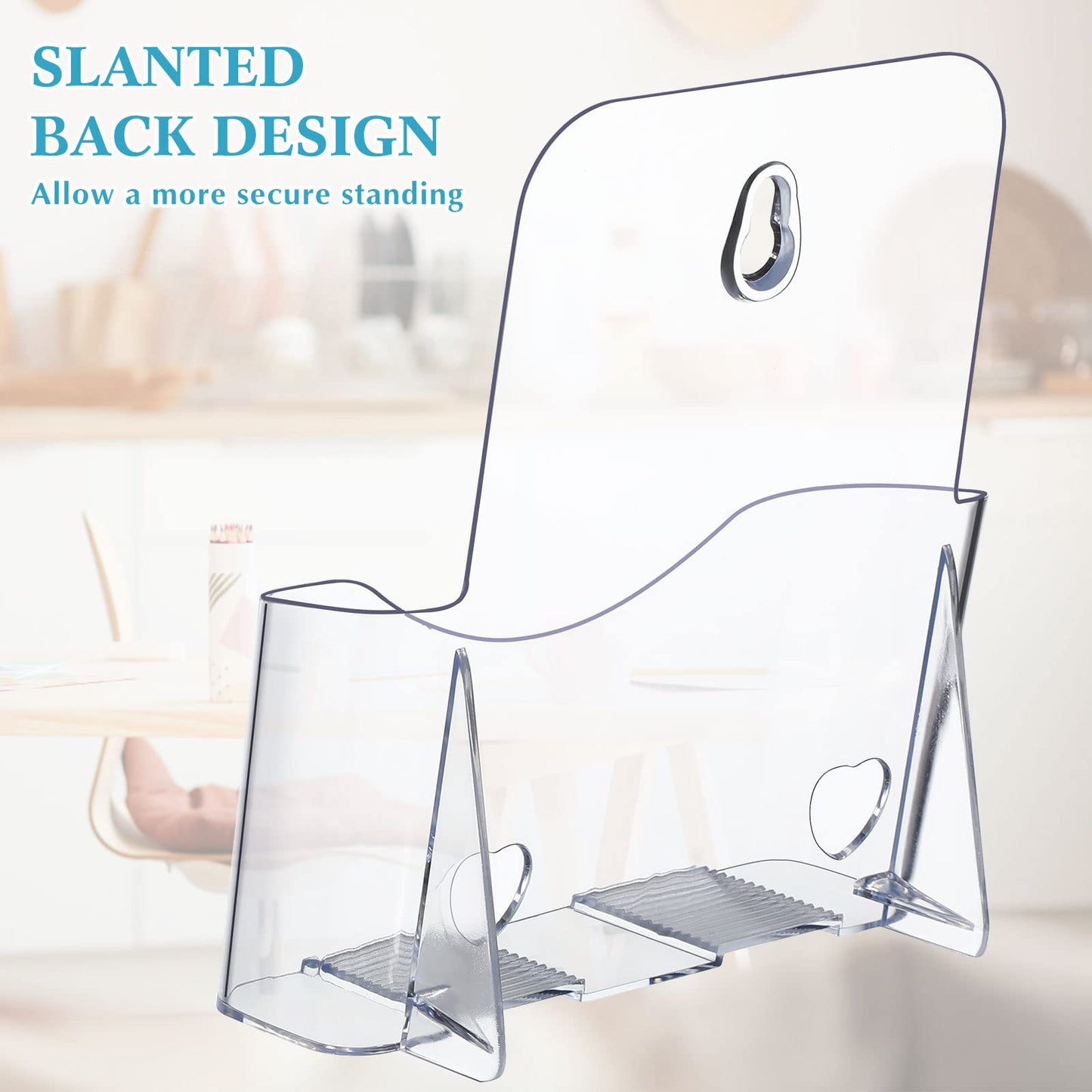 Chinco 10 Pack 6x8 Inch Acrylic Brochure Holders Bulk Commercial Menu Stands, Wall Mountable Display for School, Restaurants, Wedding, Literature, Pamphlets, Flyers and Trifold Documents