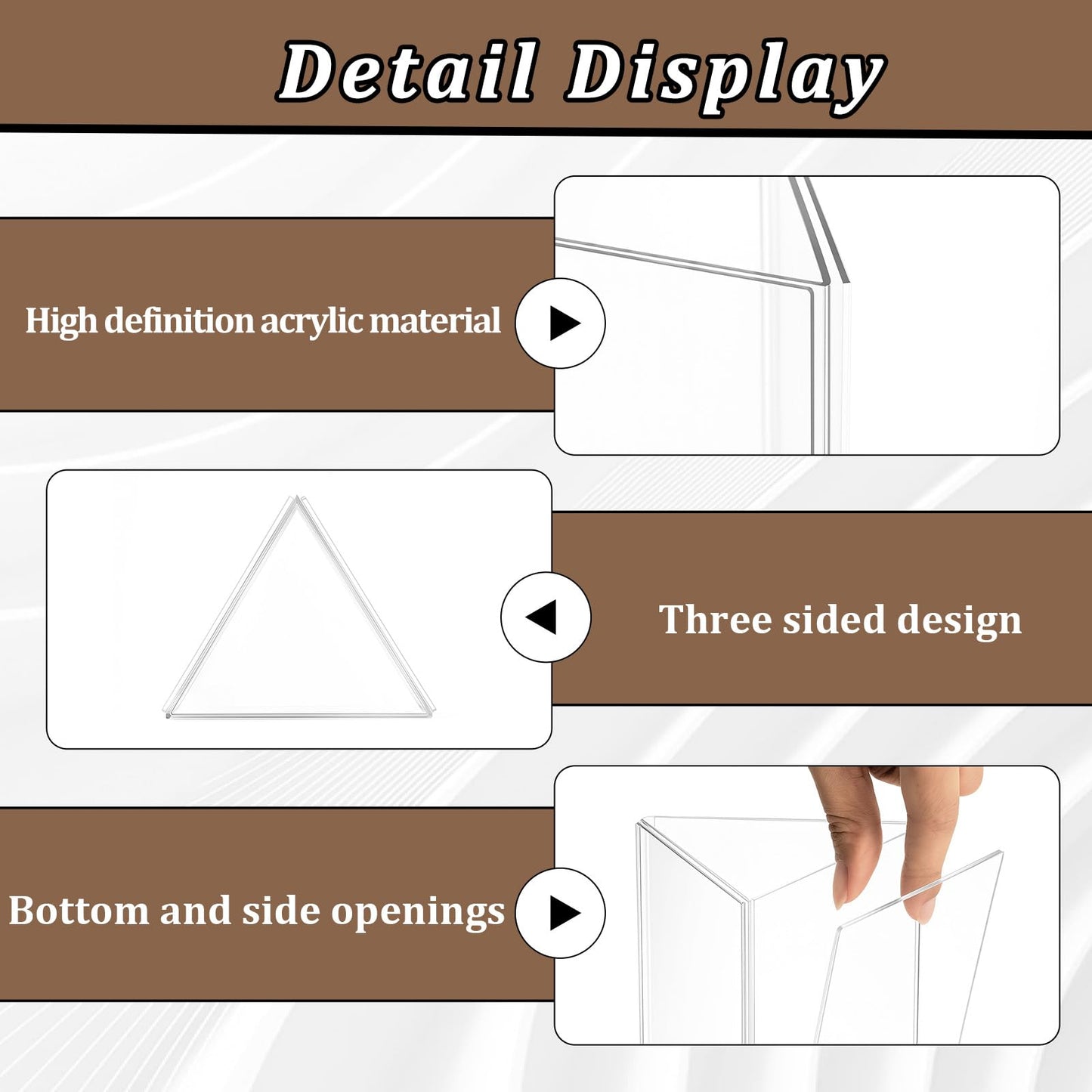 LemonSecret 4 Pack Acrylic Table Tent Sign Holder, Clear Three Sided Display Stand for Menu Flyer Promotion, Countertop Desktop Use in Restaurant Retail Office (4 x 9 Inch)